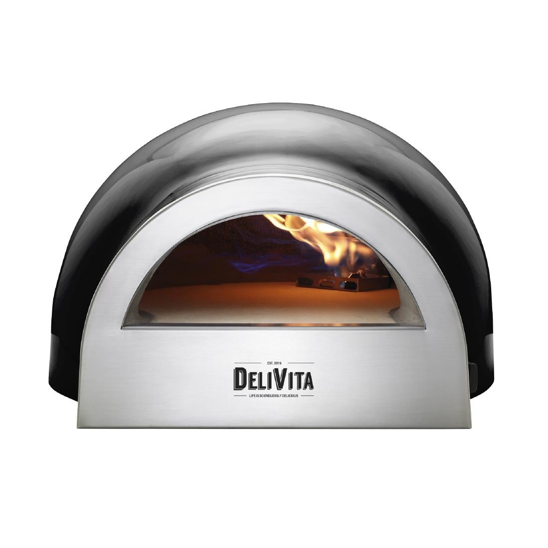 Delivita Dual Fuel Gas Pizza Oven Very Black
