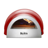 Delivita Dual Fuel Gas Pizza Oven Chilli Red