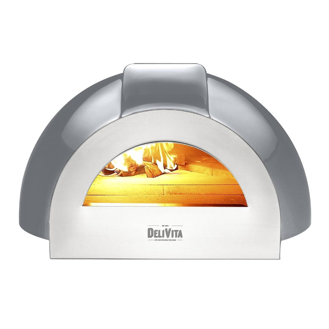 DeliVita Pro Dual Fuel Pizza Oven Hale Grey+ Chimney