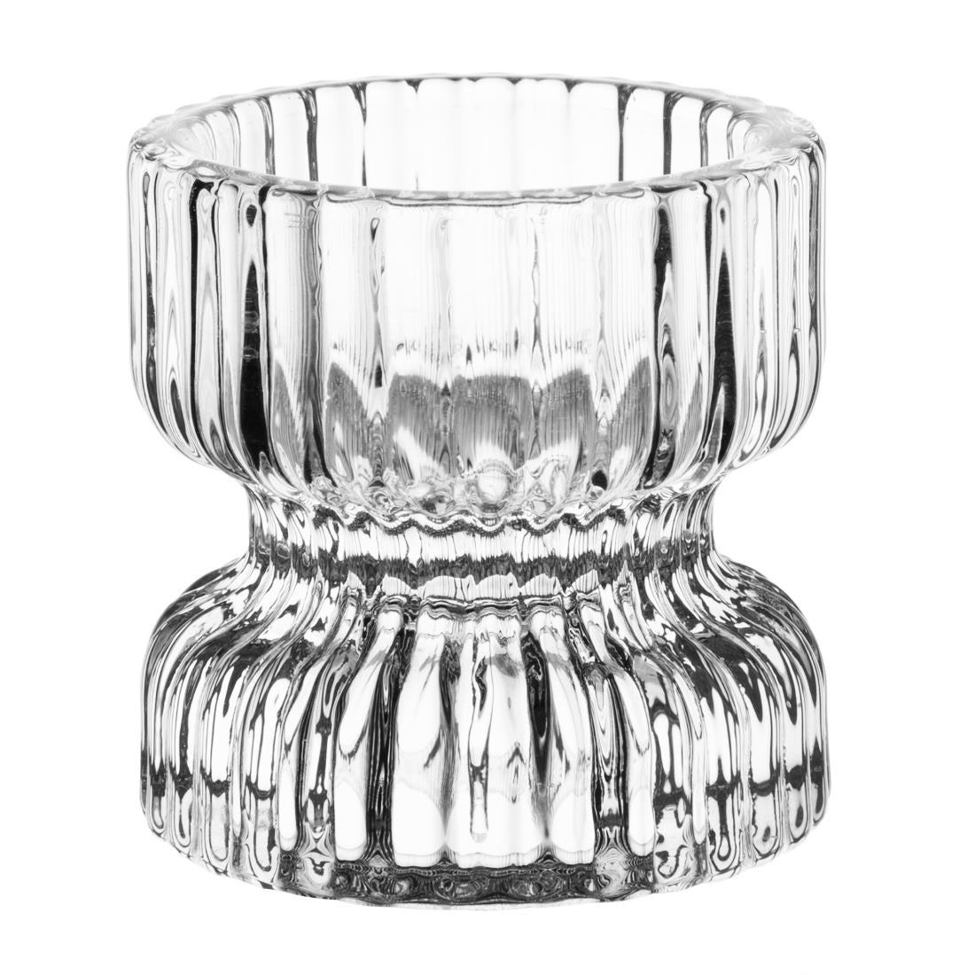 Olympia Ridged Glasses Tealight/Candles Holders 52x52mm (6 Pack)