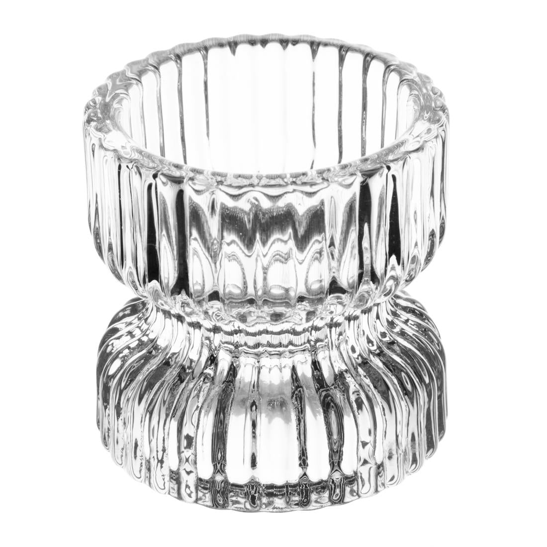 Olympia Ridged Glasses Tealight/Candles Holders 52x52mm (6 Pack)