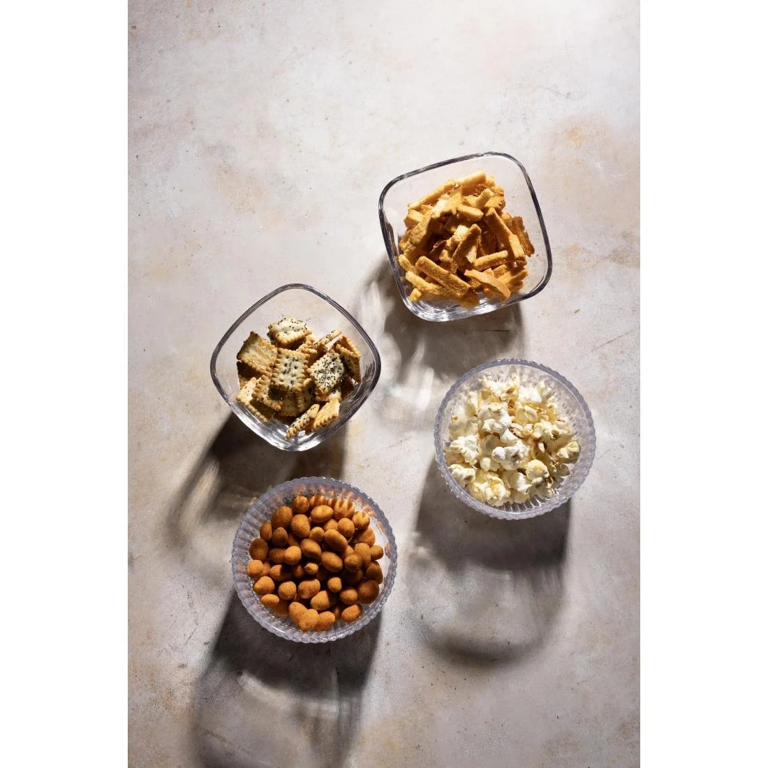 Olympia Square Glasses Low Snack Bowls (6 Pack)