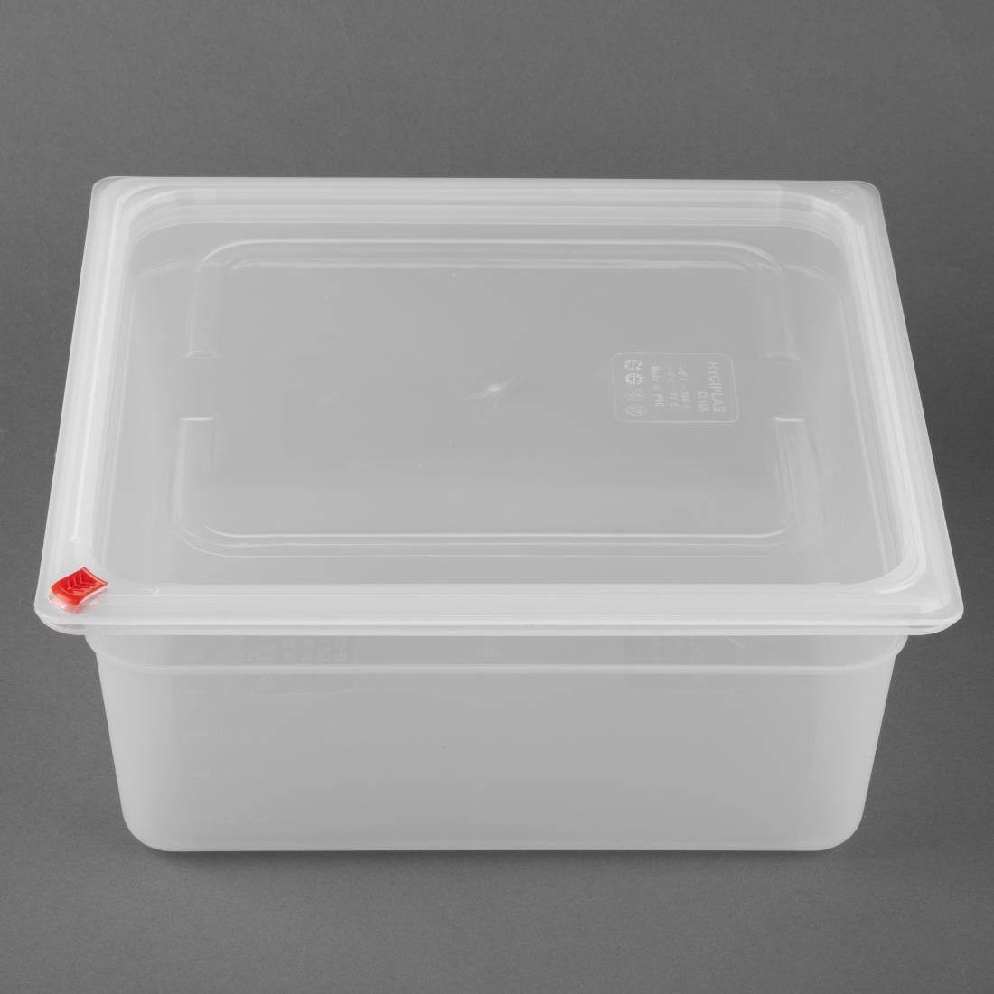 Hygiplas Click PP GN Container 2/3 with Lid & 7 Colour Clips 150mm 12Ltr (4 Pack)