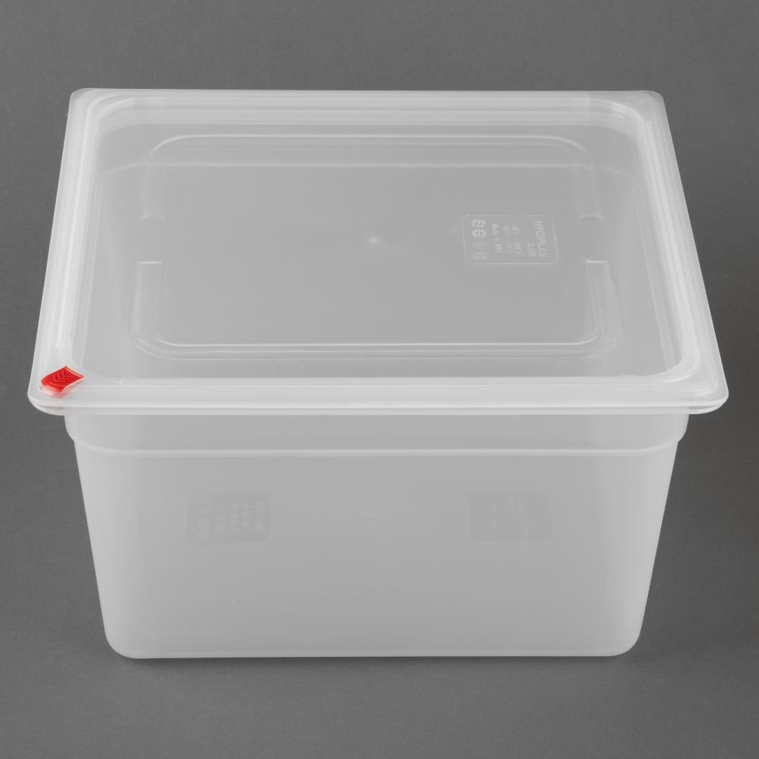 Hygiplas Click PP GN Container 2/3 with Lid & 7 Colour Clips 200mm 16.1Ltr (4 Pack)