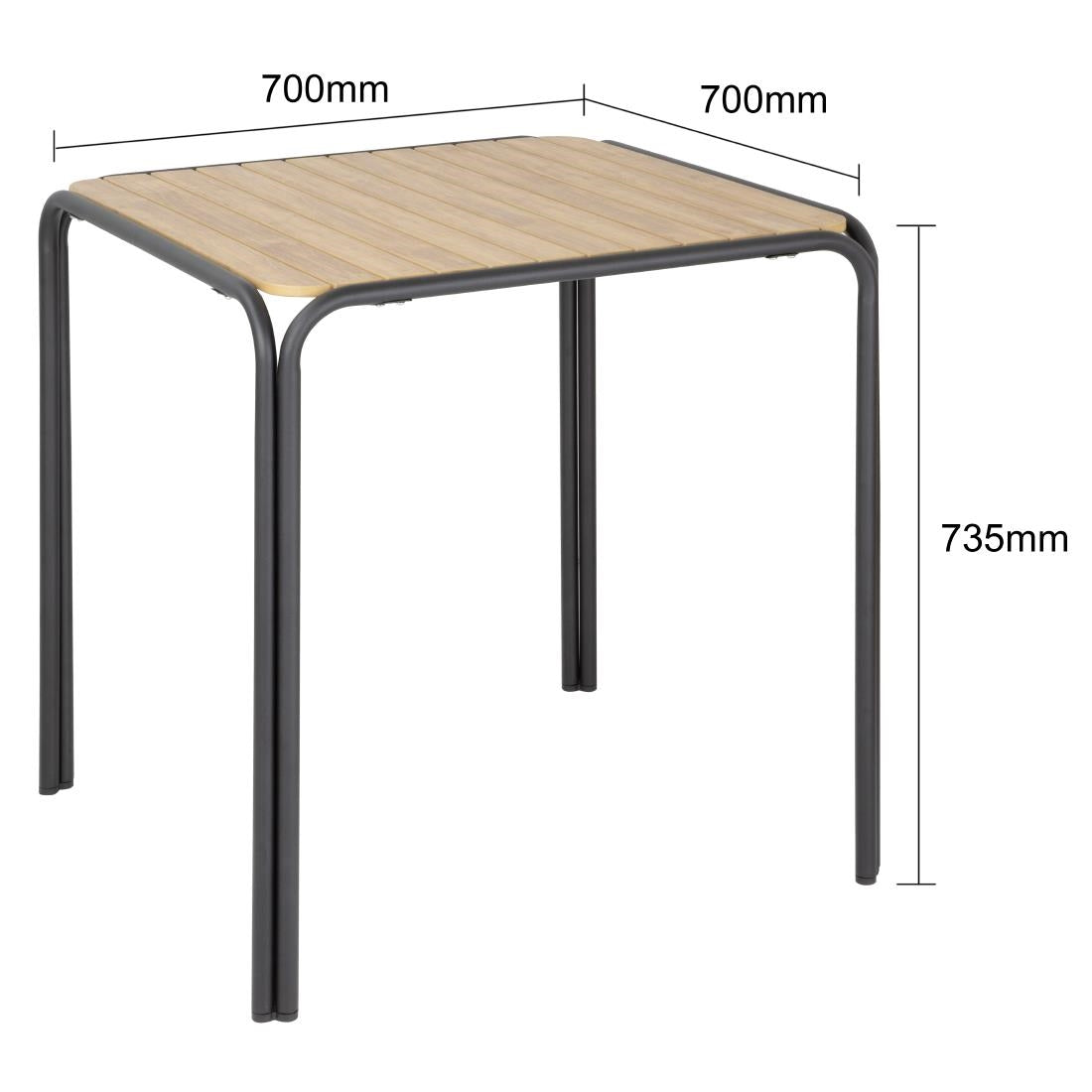 Bolero Santorini Square Polywood Table 700mm