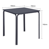 Bolero Adeline Steel Square Table 700mm Slate Blue