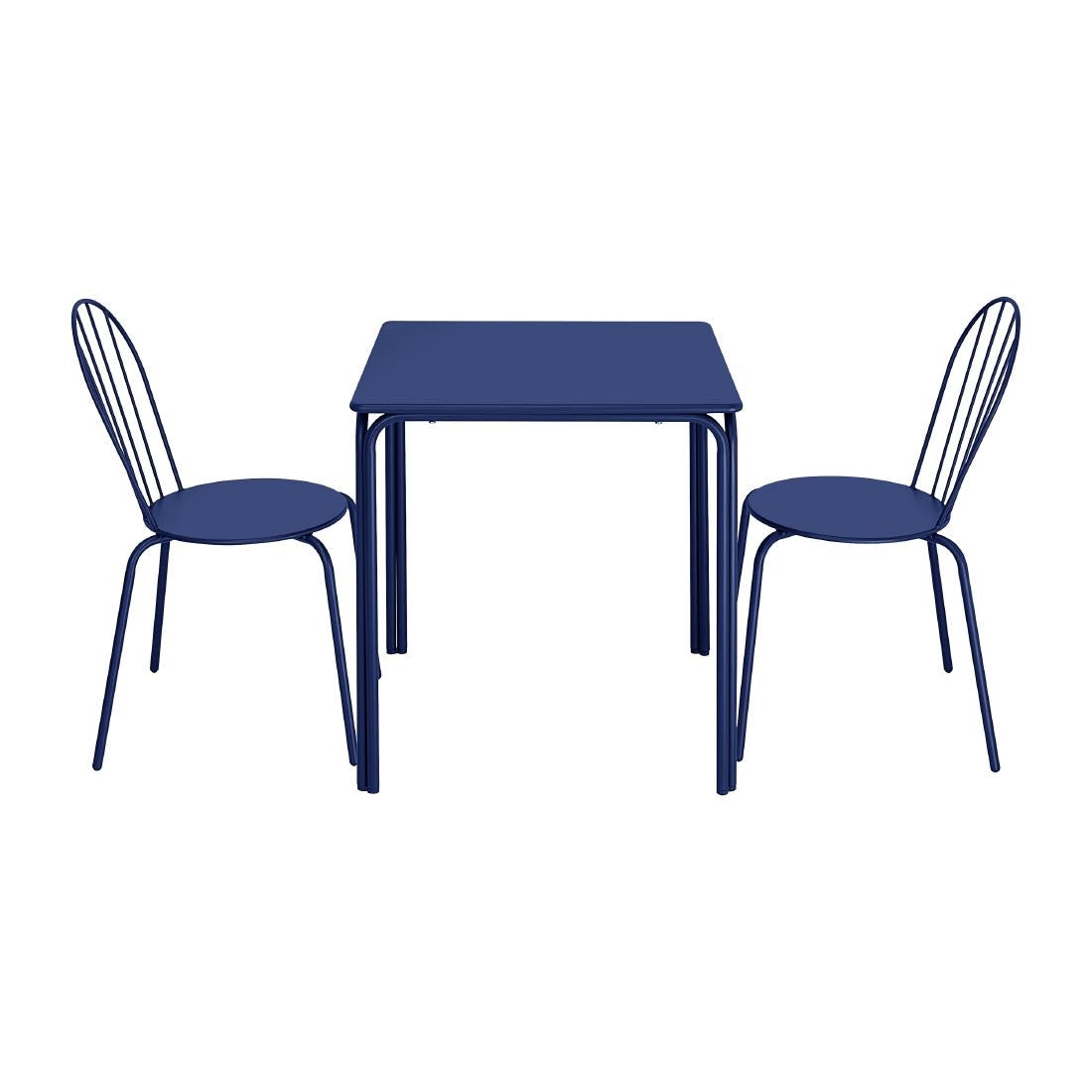 Bolero Adeline Steel Square Table 700mm Dark Navy