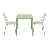 Bolero Adeline Steel Square Table 700mm Light Green