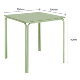Bolero Adeline Steel Square Table 700mm Light Green