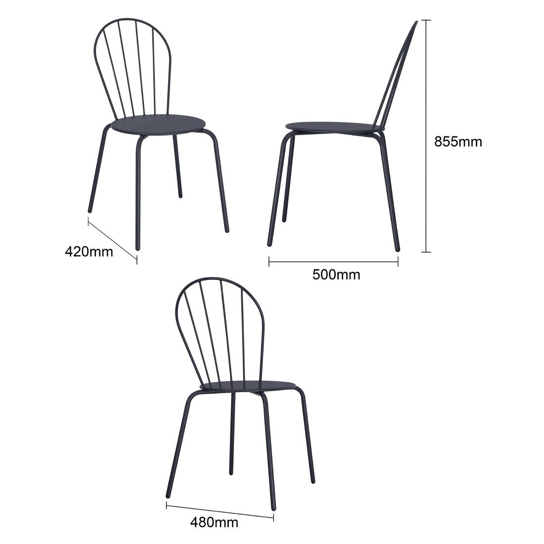 Bolero Adeline Side Chairs Slate Blue (4 Pack)