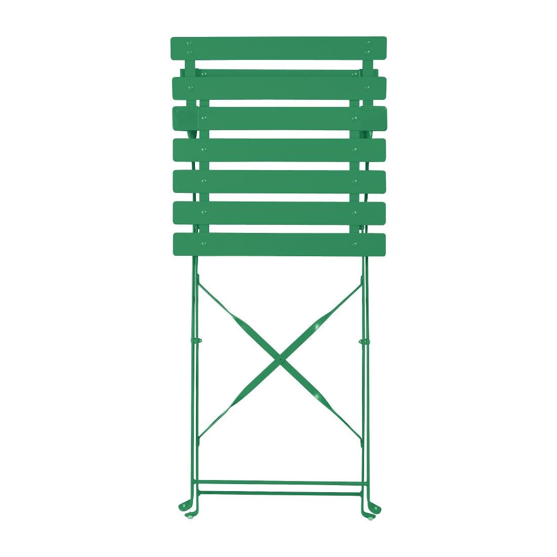 Bolero Perth Forest Green Pavement Style Steel Folding Chairs (2 Pack)