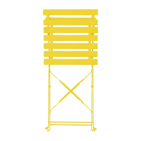 Bolero Perth Mellow Yellow Pavement Style Steel Folding Chairs (2 Pack)