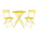 Bolero Perth Mellow Yellow Pavement Style Steel Folding Chairs (2 Pack)