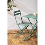 Bolero Perth Forest Green Pavement Style Steel Table Square 600mm
