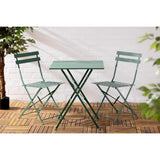 Bolero Perth Forest Green Pavement Style Steel Table Square 600mm