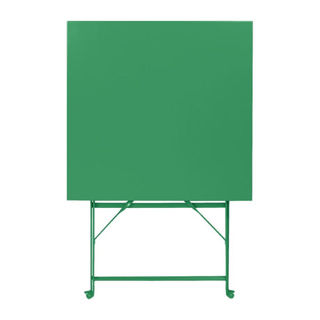 Bolero Perth Forest Green Pavement Style Steel Table Square 600mm