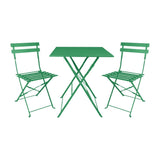 Bolero Perth Forest Green Pavement Style Steel Table Square 600mm