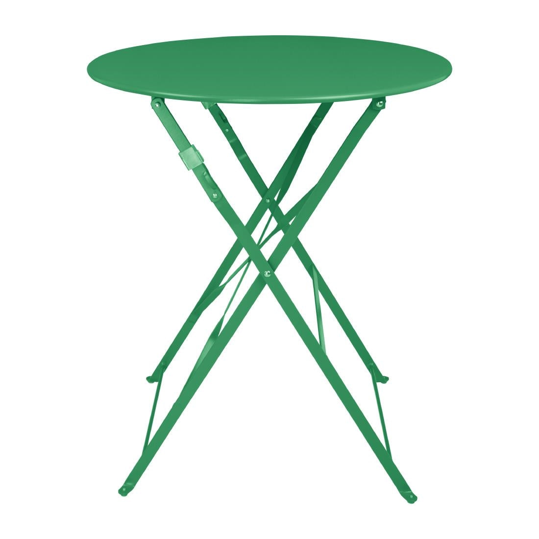 Bolero Perth Forest Green Pavement Style Steel Table Round 600mm