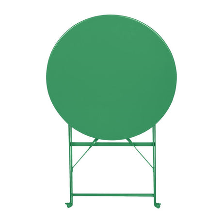 Bolero Perth Forest Green Pavement Style Steel Table Round 600mm
