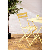 Bolero Perth Mellow Yellow Pavement Style Steel Table Square 600mm