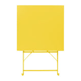Bolero Perth Mellow Yellow Pavement Style Steel Table Square 600mm