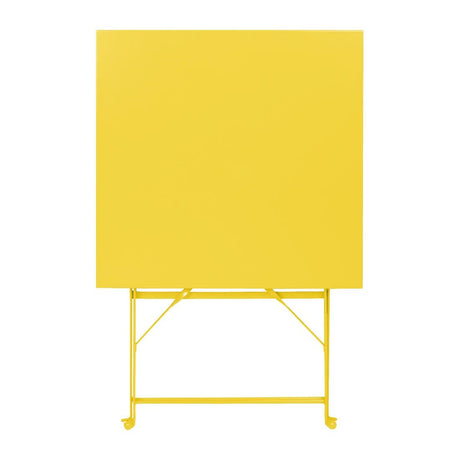 Bolero Perth Mellow Yellow Pavement Style Steel Table Square 600mm