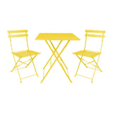 Bolero Perth Mellow Yellow Pavement Style Steel Table Square 600mm