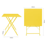 Bolero Perth Mellow Yellow Pavement Style Steel Table Square 600mm