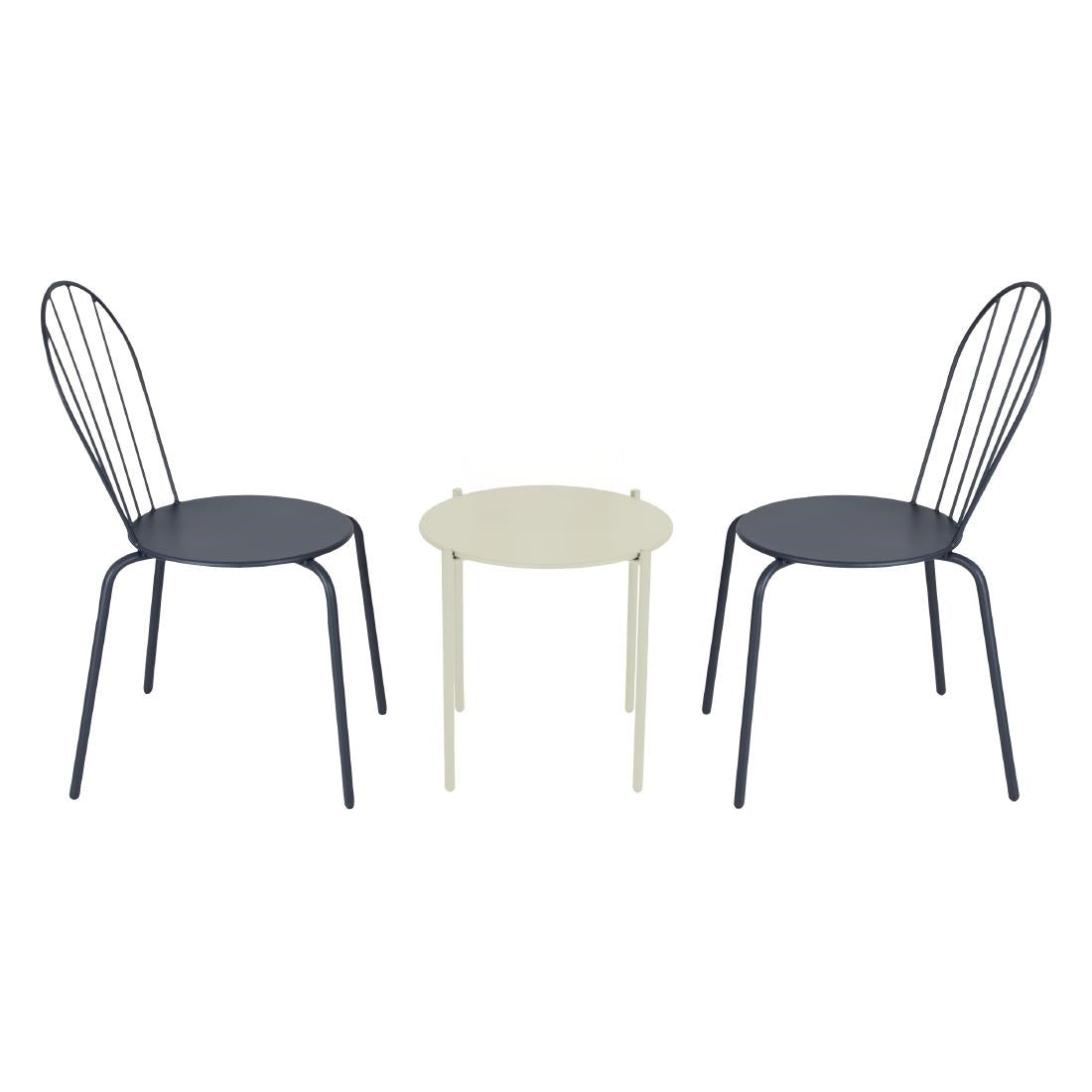 Bolero Perth Round Low Coffee Table Light Grey 450mm