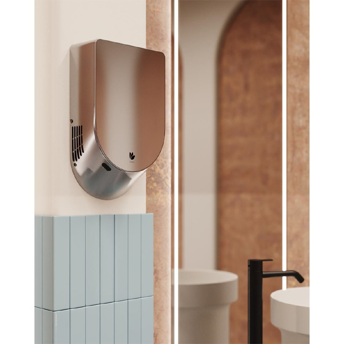 Dryflow Infinity Hand Dryer Brushed Satin