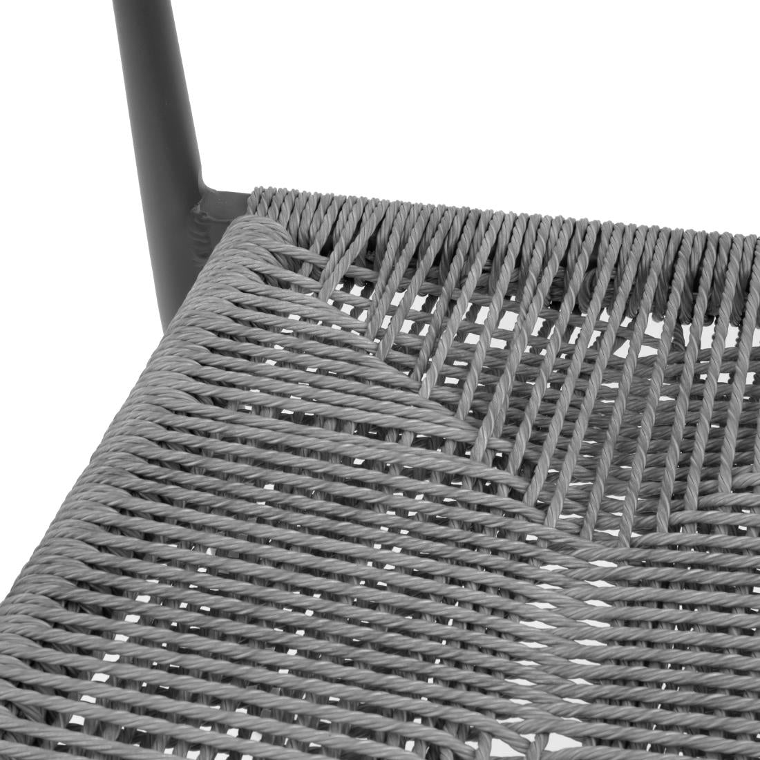 Bolero Eden PE Twist Rattan Outdoor Arm Chairs Charcoal (4 Pack)