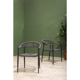 Bolero Eden PE Twist Rattan Outdoor Arm Chairs Charcoal (4 Pack)