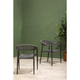 Bolero Eden PE Twist Rattan Outdoor Arm Chairs Charcoal (4 Pack)