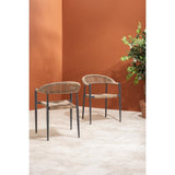 Bolero Eden PE Twist Rattan Outdoor Arm Chair Natural (4 Pack)