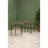 Bolero Eden PE Twist Rattan Outdoor Arm Chair Natural (4 Pack)