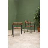 Bolero Eden PE Twist Rattan Outdoor Arm Chair Natural (4 Pack)