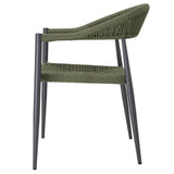 Bolero Eden PE Twist Rattan Outdoor Arm Chair Green (4 Pack)