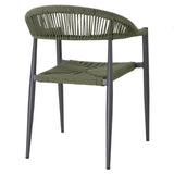 Bolero Eden PE Twist Rattan Outdoor Arm Chair Green (4 Pack)