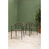 Bolero Eden PE Twist Rattan Outdoor Arm Chair Green (4 Pack)