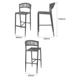 Bolero Eden PE Twist Rattan Outdoor Bar Stool Charcoal (2 Pack)