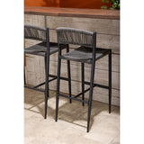 Bolero Eden PE Twist Rattan Outdoor Bar Stools Charcoal (2 Pack)