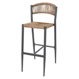 Bolero Eden PE Twist Rattan Outdoor Bar Stools Natural (2 Pack)