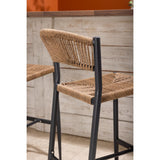 Bolero Eden PE Twist Rattan Outdoor Bar Stools Natural (2 Pack)