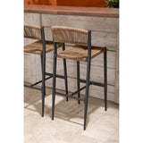Bolero Eden PE Twist Rattan Outdoor Bar Stools Natural (2 Pack)