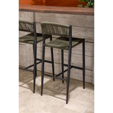 Bolero Eden PE Twist Rattan Outdoor Bar Stools Green (2 Pack)