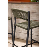 Bolero Eden PE Twist Rattan Outdoor Bar Stools Green (2 Pack)