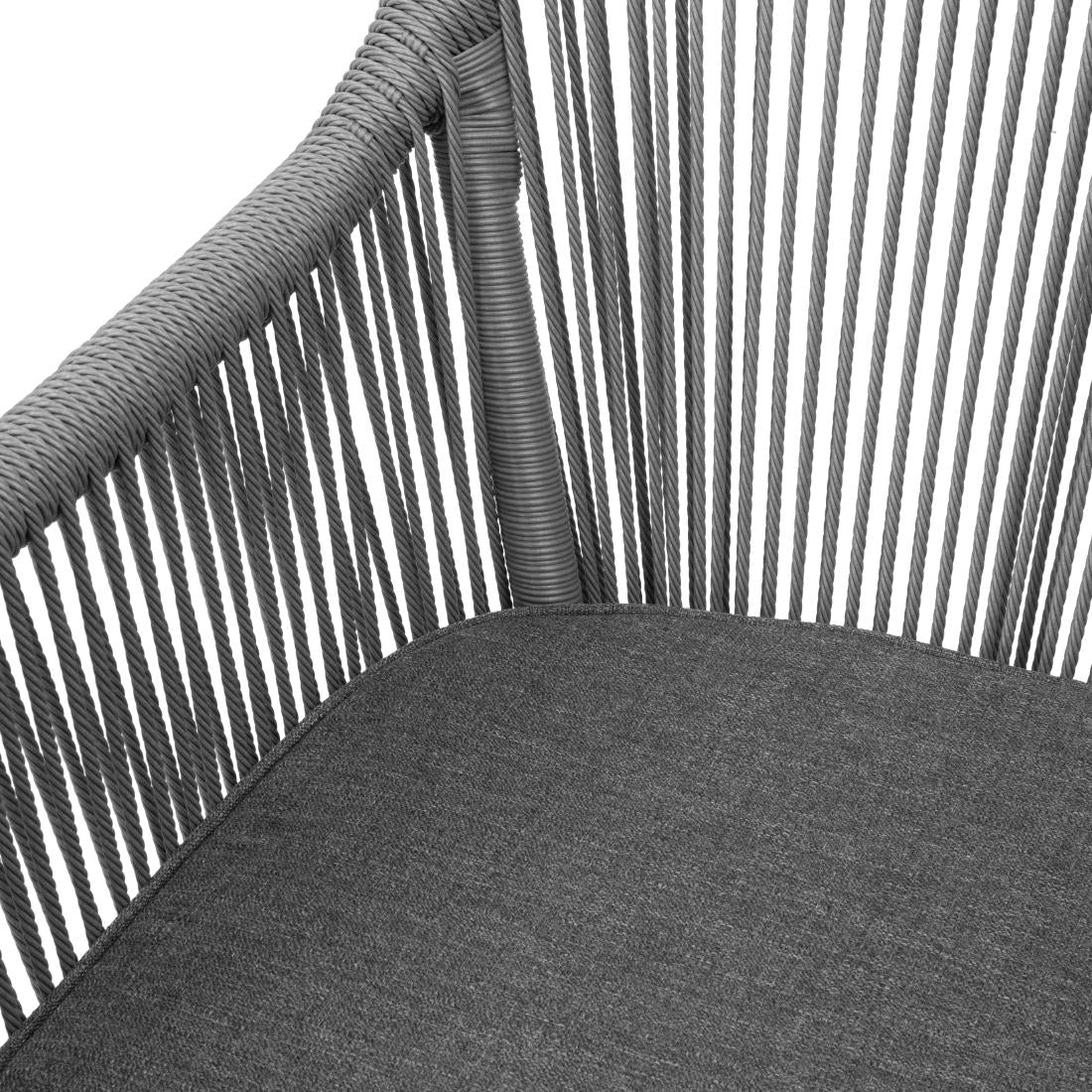 Bolero Bay PE Twist Rattan Outdoor Armchair Charcoal (2 Pack)