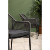 Bolero Bay PE Twist Rattan Outdoor Armchair Charcoal (2 Pack)