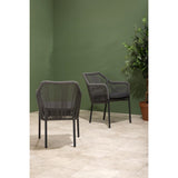 Bolero Bay PE Twist Rattan Outdoor Armchair Charcoal (2 Pack)