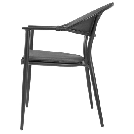 Bolero Santiago Outdoor Armchairs Black (4 Pack)